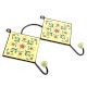 Yellow And Forest Green Leaf Ceramic Tiles Hooks